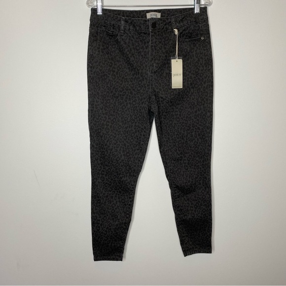Jolt Grey Black Leopard Skinny Jeans - Picture 1 of 7